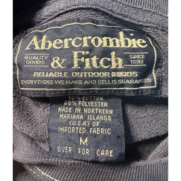 Vtg Y2K Abercrombie & Fitch Sz M Crewneck Sweatshirt Collegiate 90s Campuscore - Picture 7 of 9